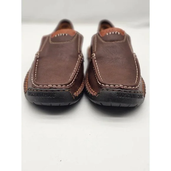 Caoutchouc Slip-On Loafer Shoes Mens Driving Moccasins Brown EU 45 - Picture 7 of 8